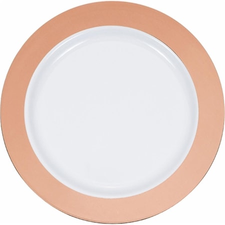 Omg 7 in. Rose Gold Rim Plastic Dessert Plates, 120PK OM3520733